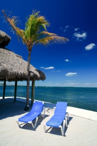 Key Largo beach scene at dusk