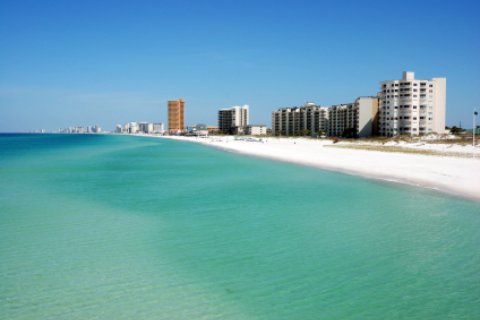 View of Panama City Beach and skyline