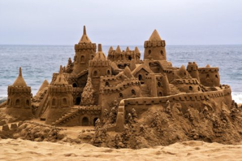 Beautiful sandcastle on Satellite Beach 