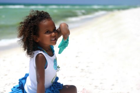 Beautiful little girl on American Beach Florida