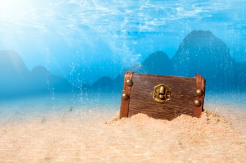 Vero Beach Florida treasure chest under water Vero Beach Florida treasure chest under water